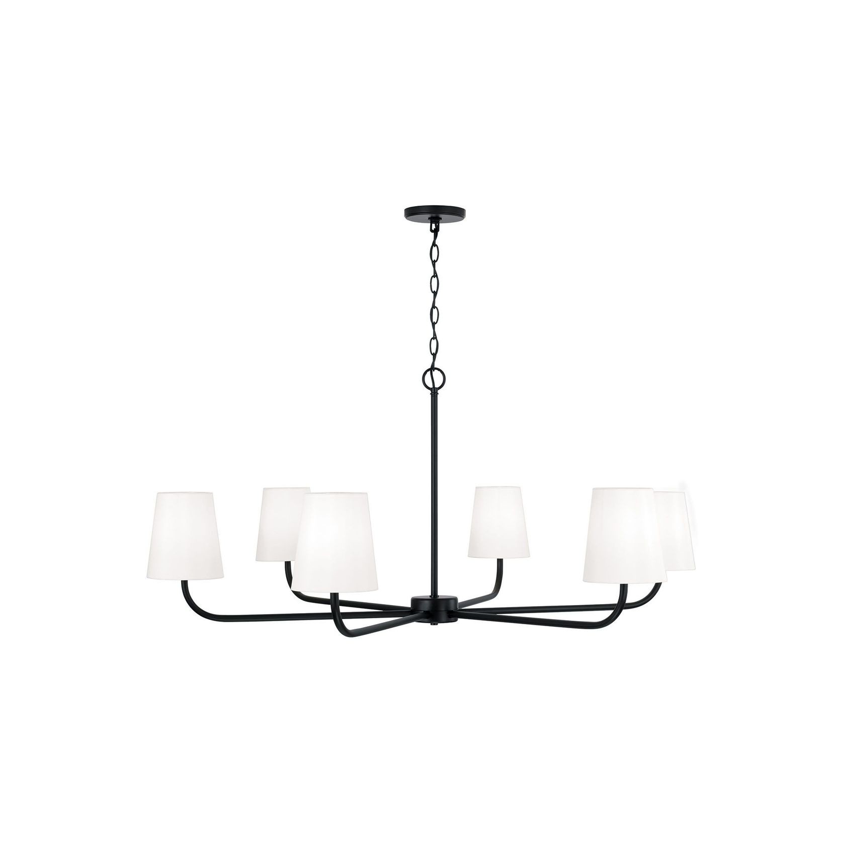 Winnie 6 Light Chandelier - Large in Matte Black gallery detail image