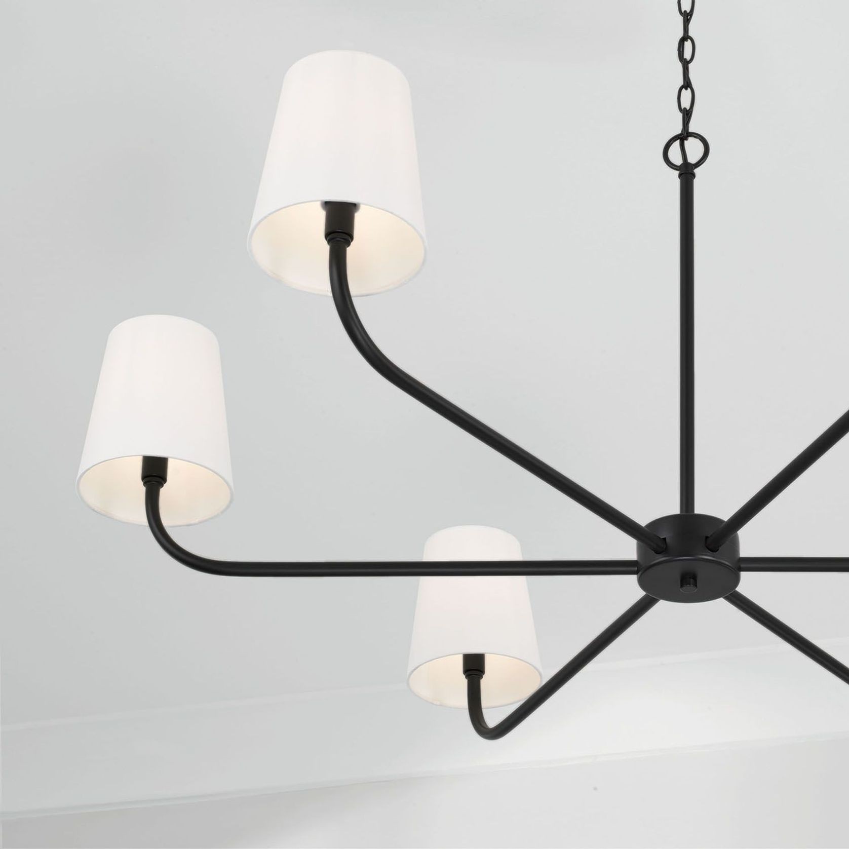 Winnie 6 Light Chandelier - Large in Matte Black gallery detail image