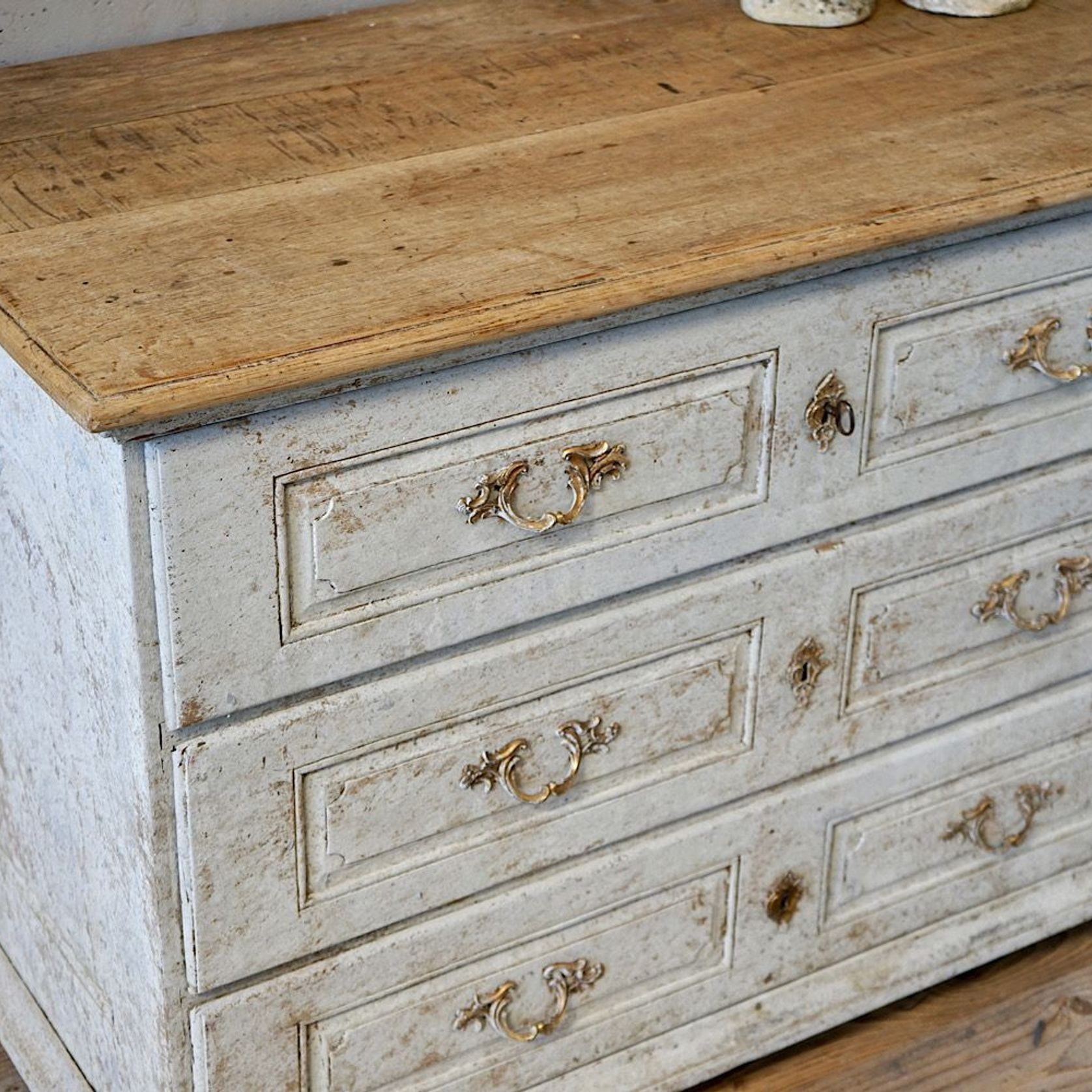 Antique French Louis XV Painted Commode gallery detail image