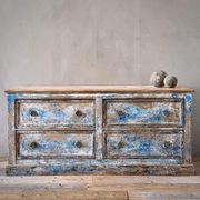 French Antique Provincial Painted Bank of Drawers gallery detail image