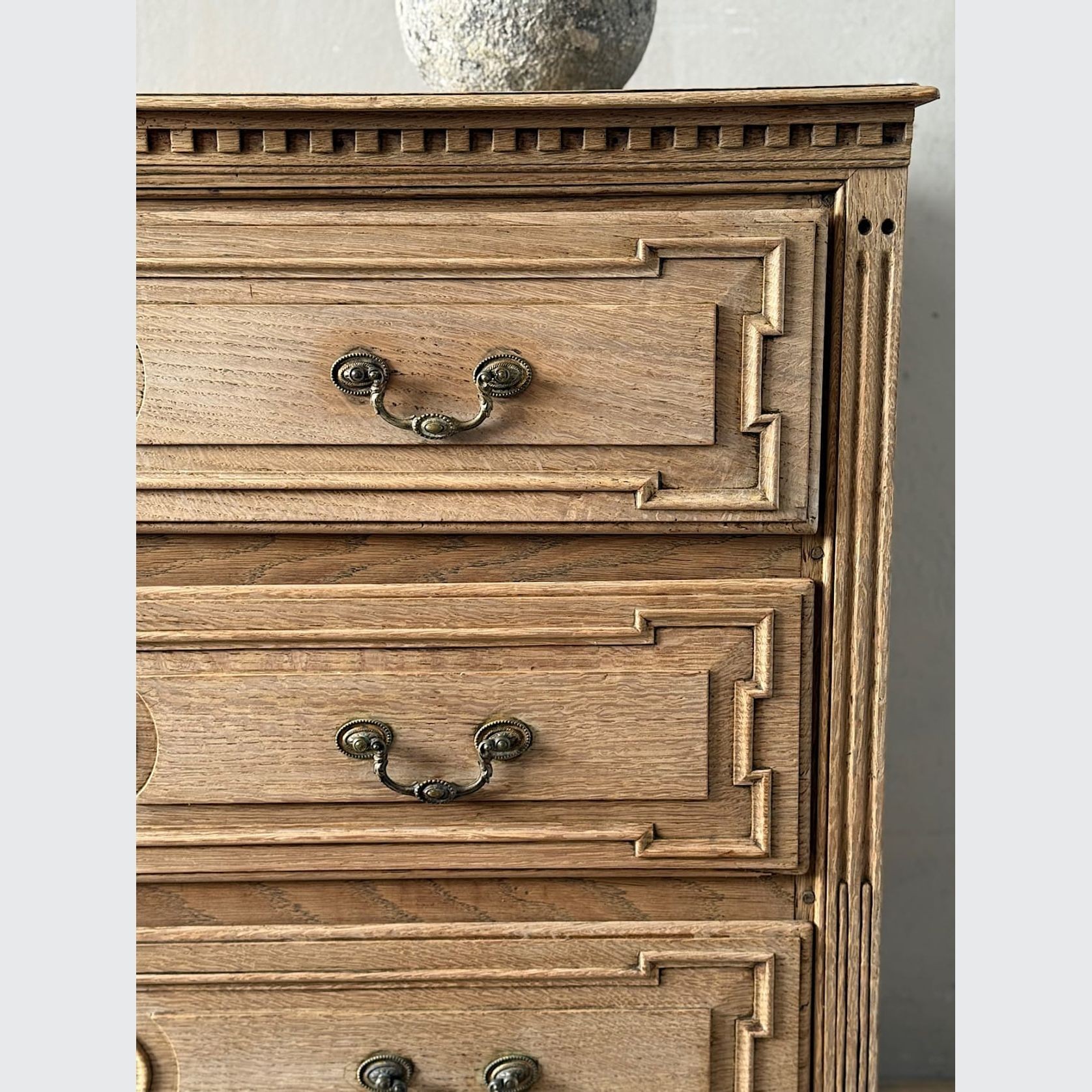 Antique French Bleached Oak Commode gallery detail image