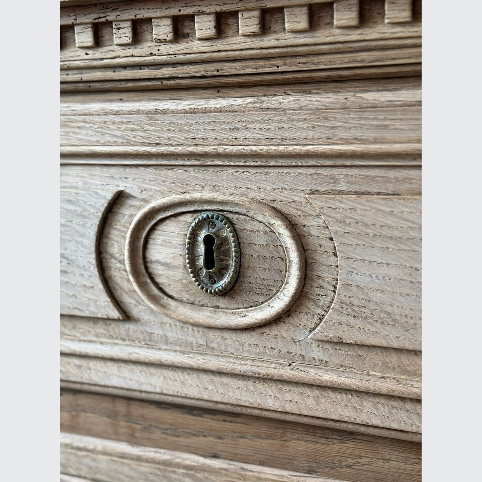 Antique French Bleached Oak Commode gallery detail image