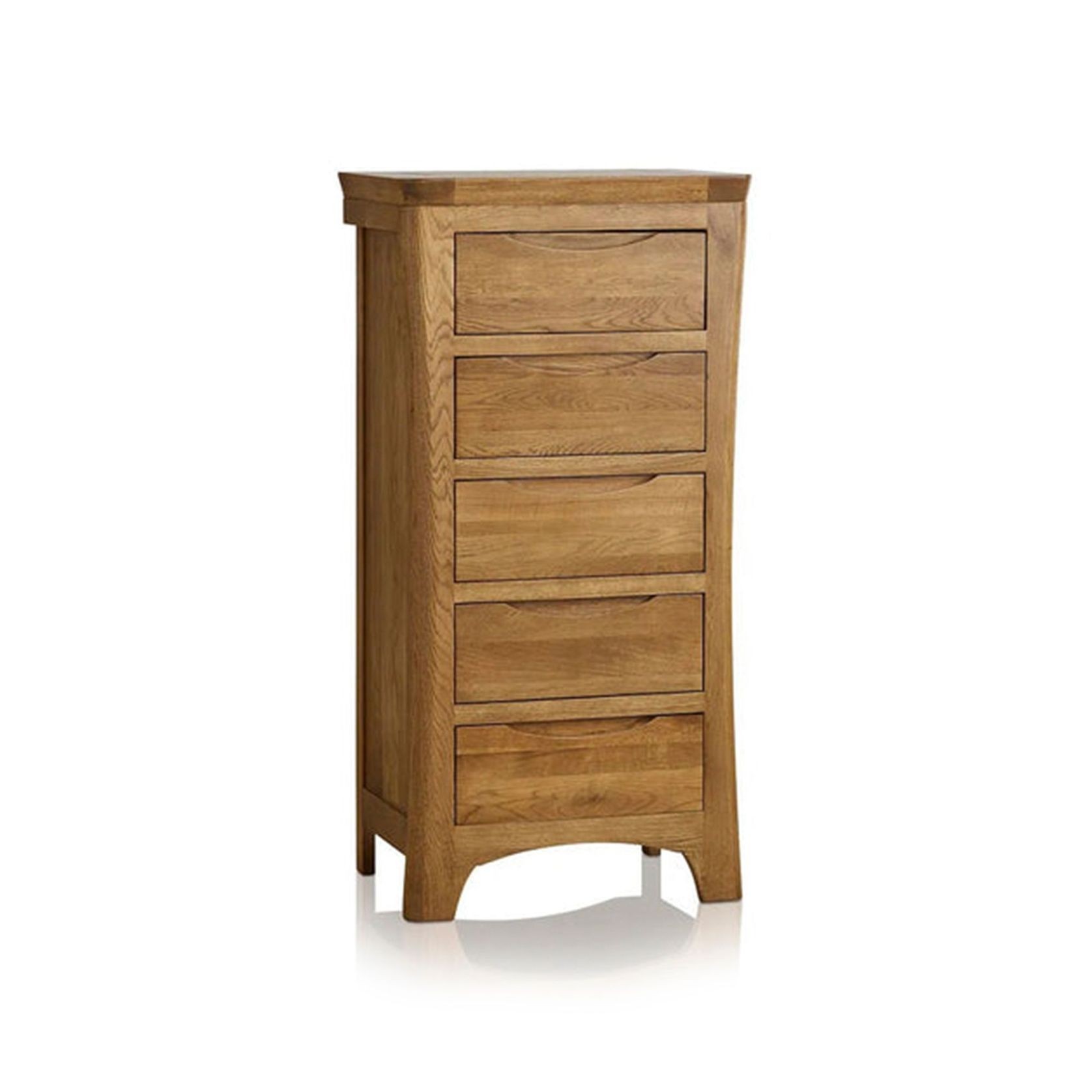 Renwick Rustic Solid Oak Tall 5 Drawer Chest gallery detail image