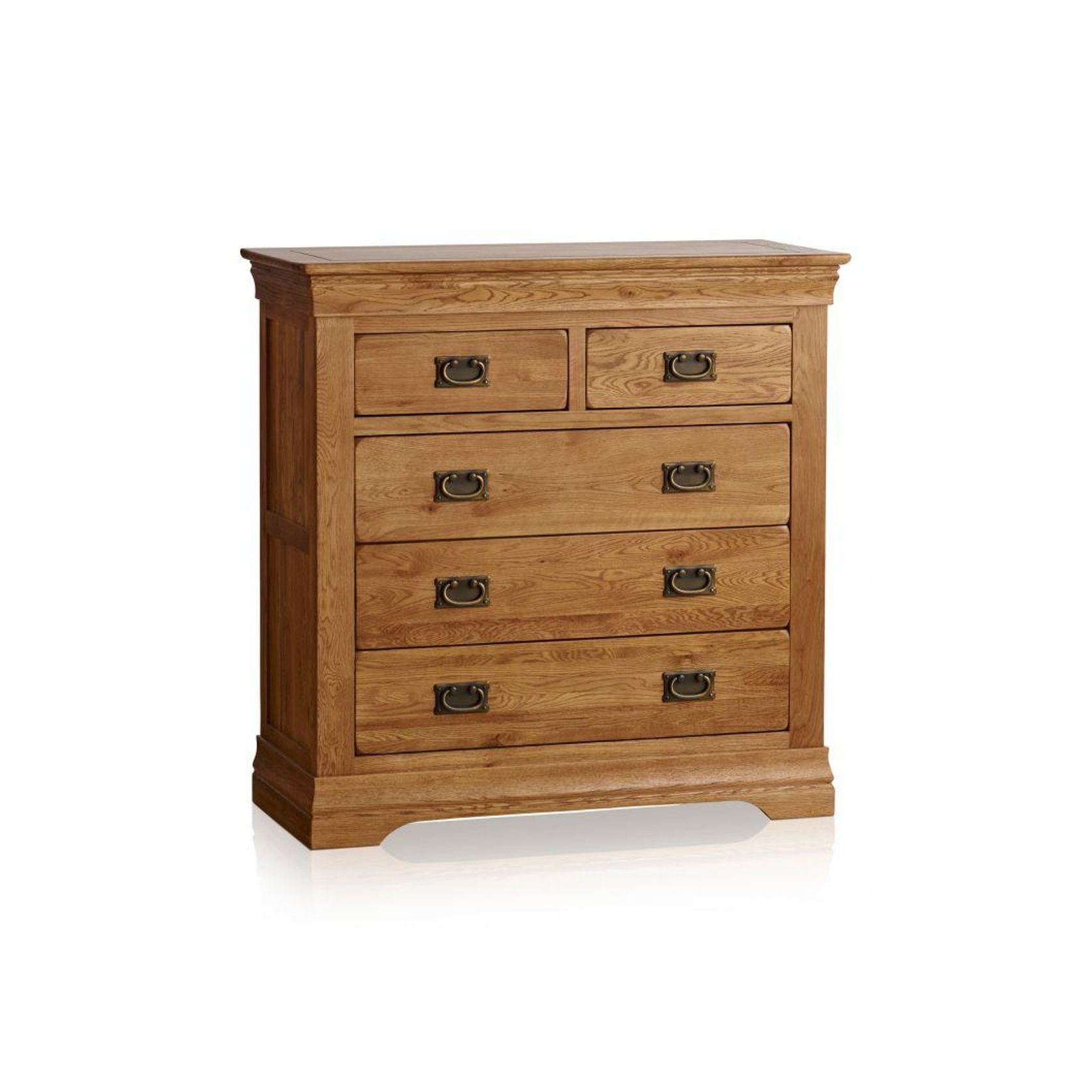 French Rustic Solid Oak 2+3 Chest Of Drawers gallery detail image