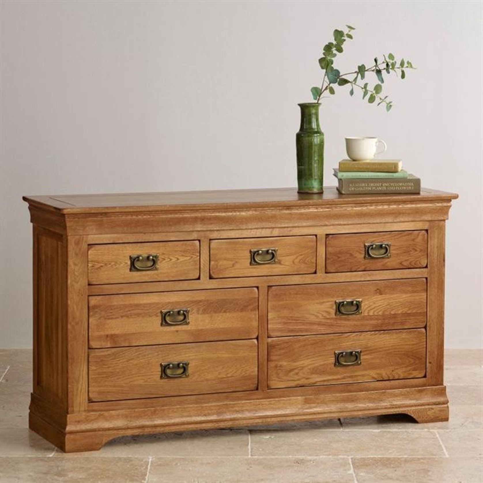 French Rustic Solid Oak 3+4 Chest Of Drawers gallery detail image
