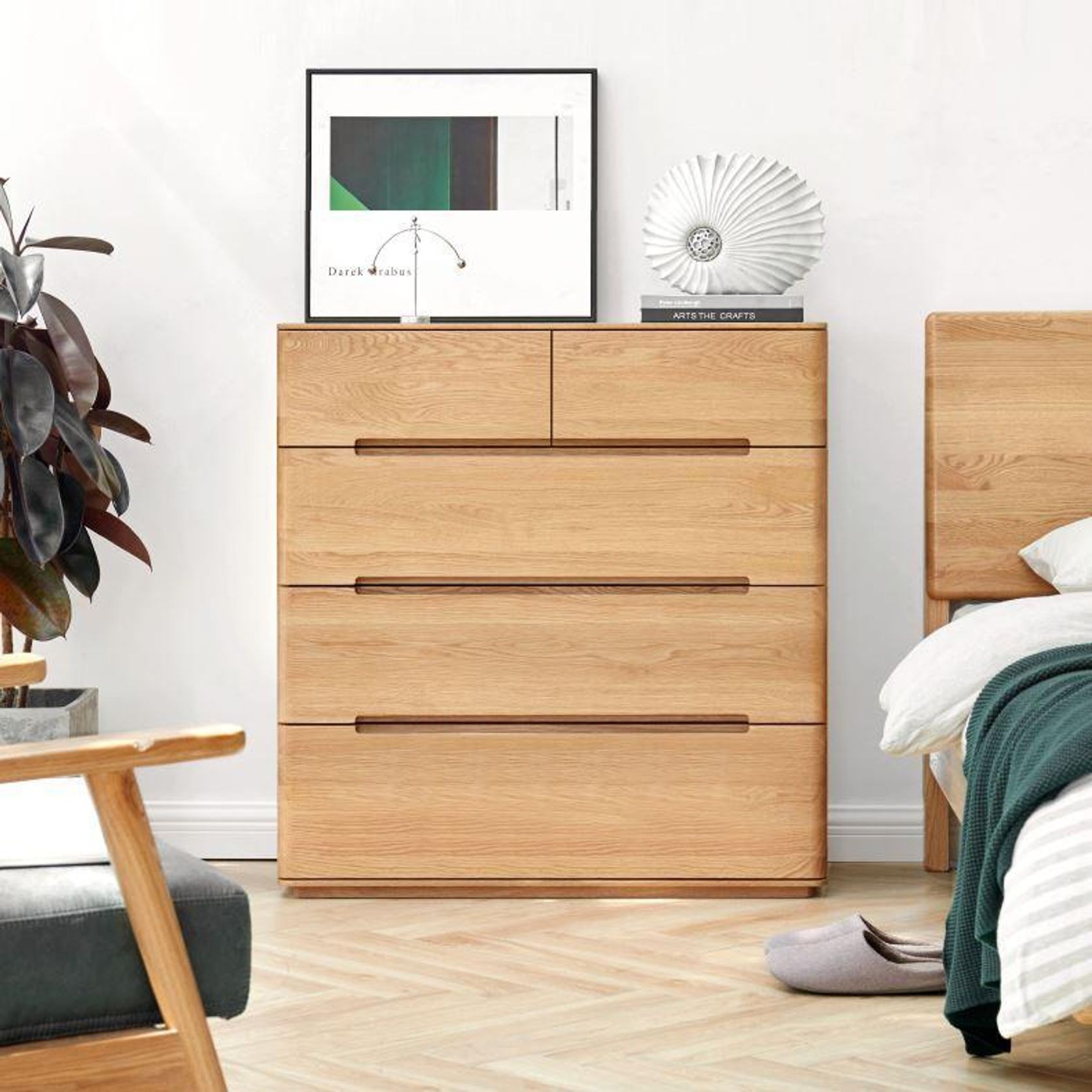 Manchester Natural Solid Oak 2+3 Chest of Drawers gallery detail image