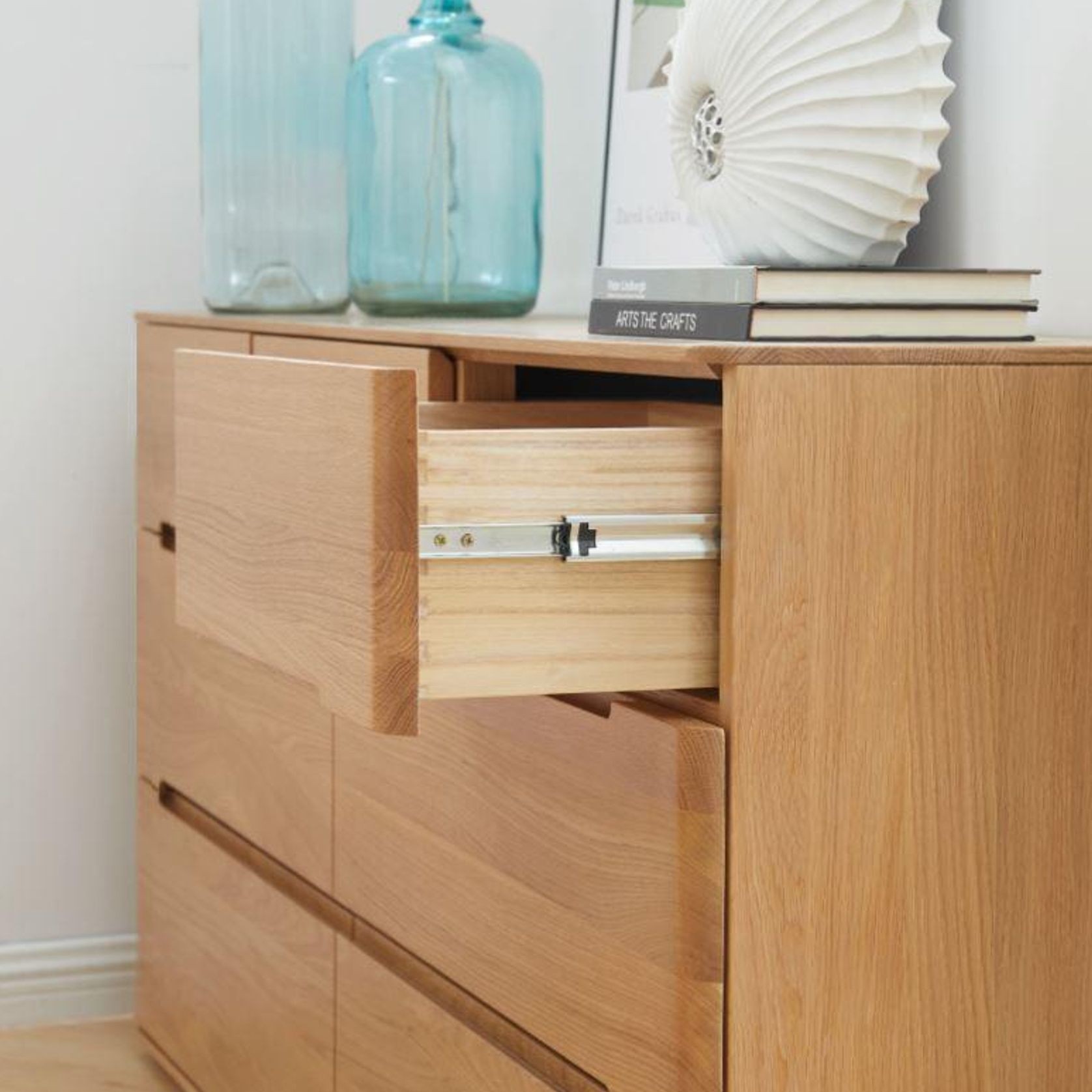 Manchester Natural Solid Oak 3+4 Chest of Drawers gallery detail image