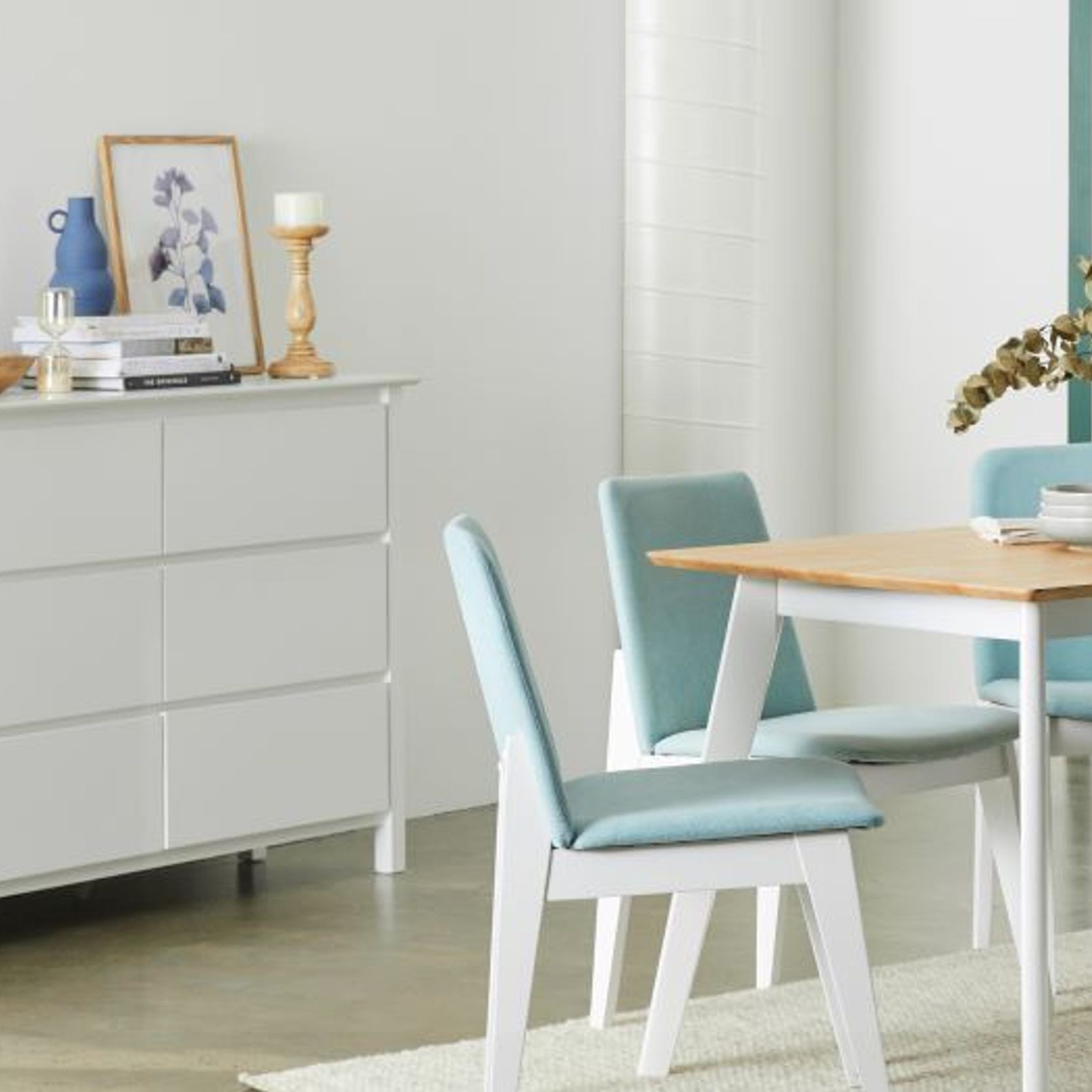 Myer White Low Chest Of Drawers | Hardwood Frame gallery detail image