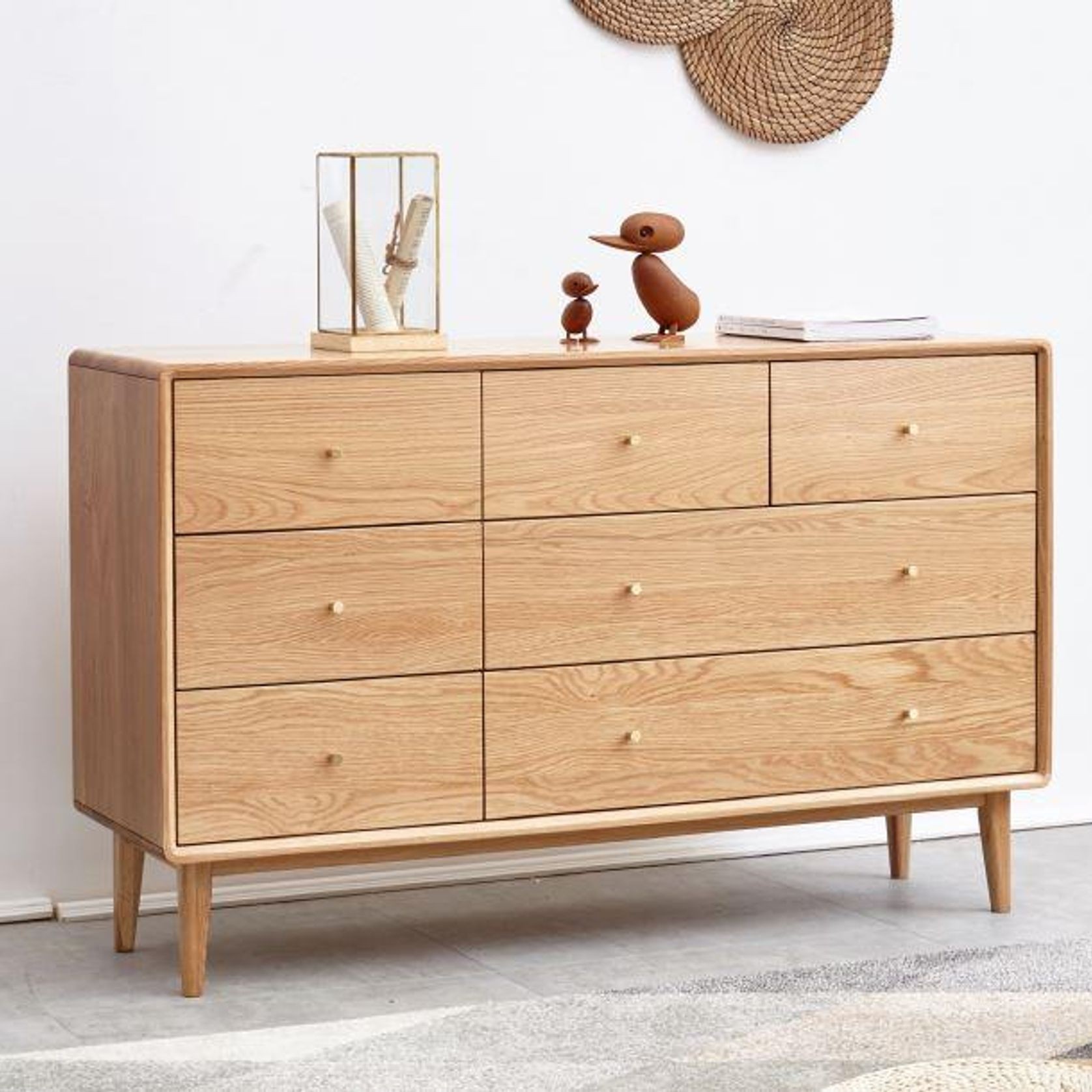 Oslo Natural Solid Oak 3+4 Chest of Drawers gallery detail image