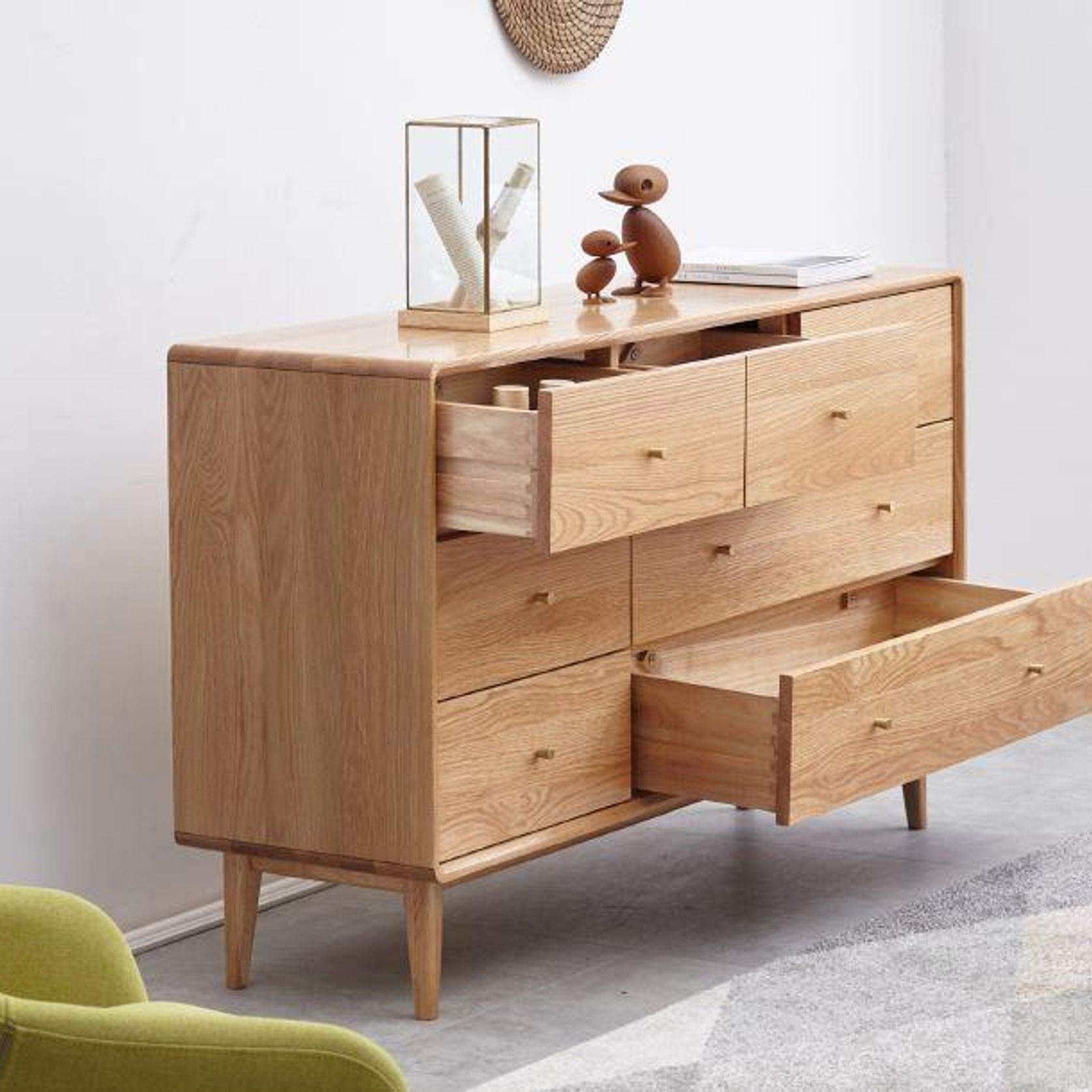 Oslo Natural Solid Oak 3+4 Chest of Drawers gallery detail image