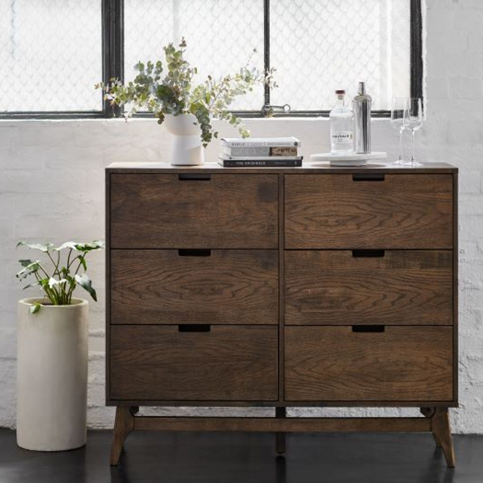 Paris Hardwood Chest Of Drawers | Rustic Walnut gallery detail image