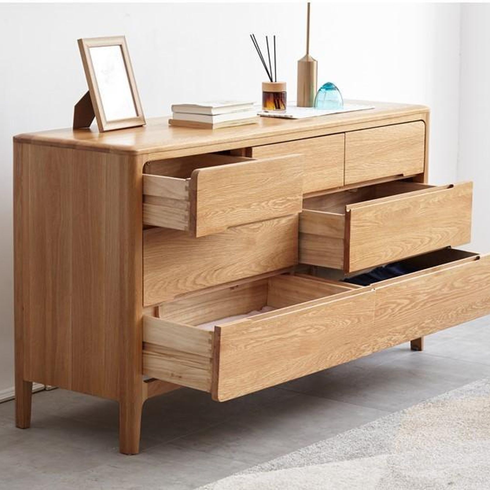 Seattle Natural Solid Oak 3+4 Chest of Drawers gallery detail image