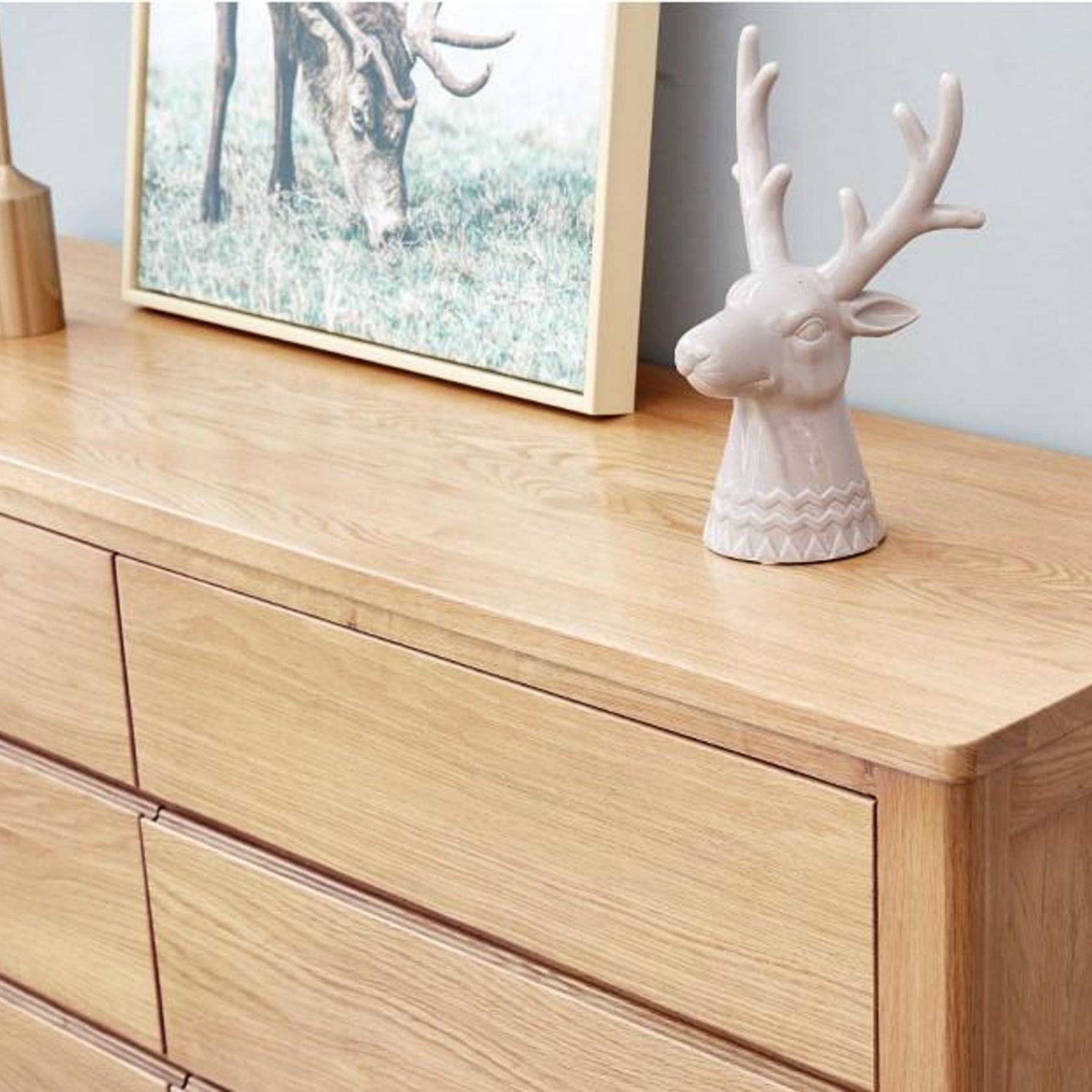 Humbie Natural Solid Oak Chest of 9 Drawers gallery detail image