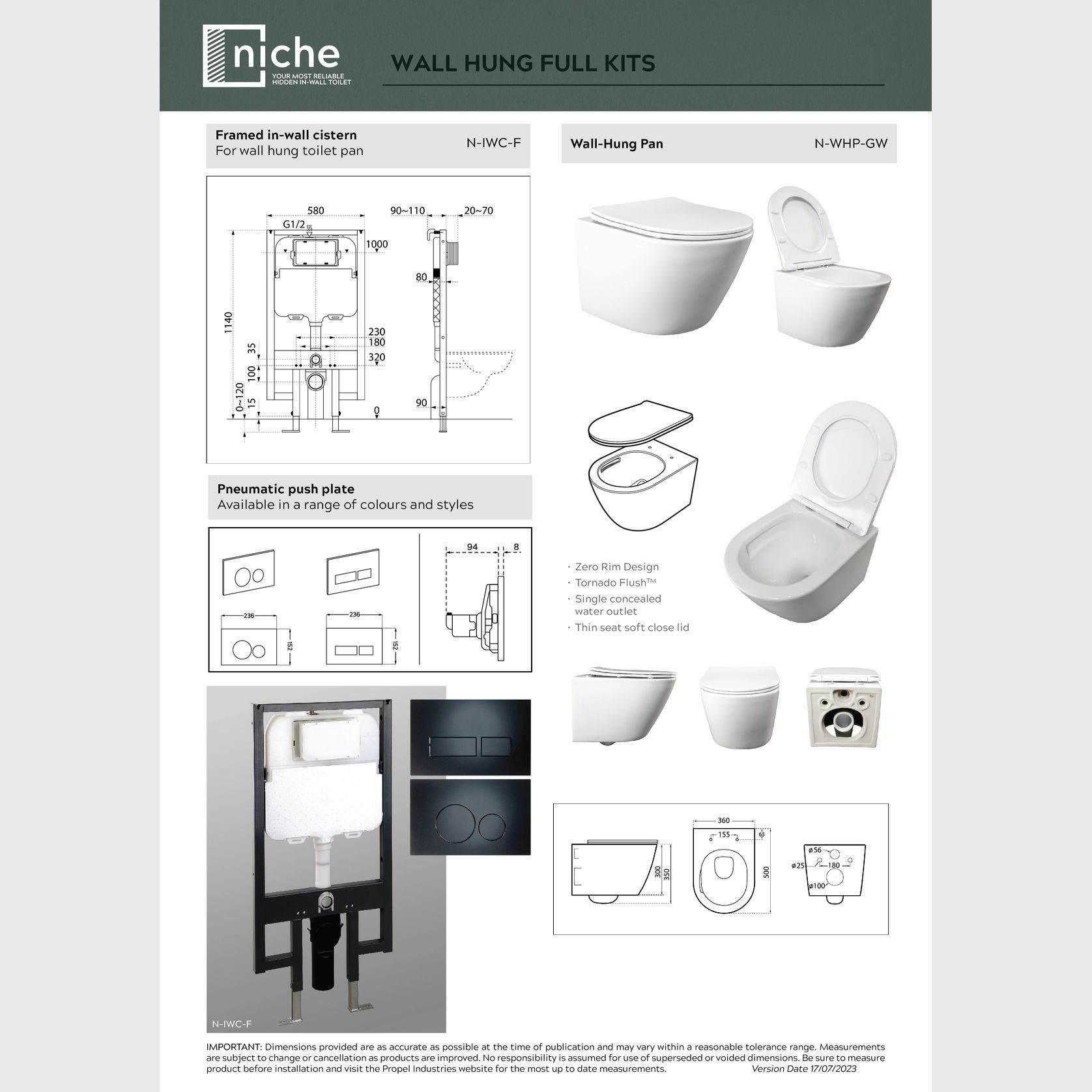 Niche In-Wall Hung Kit: Square - Chrome gallery detail image