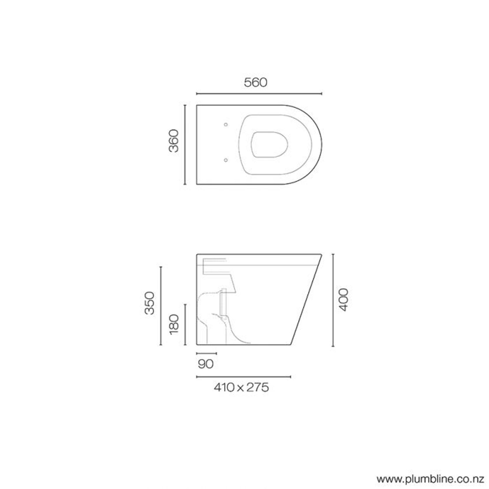 Evo Rimless Floor Mount Toilet Thick Seat gallery detail image