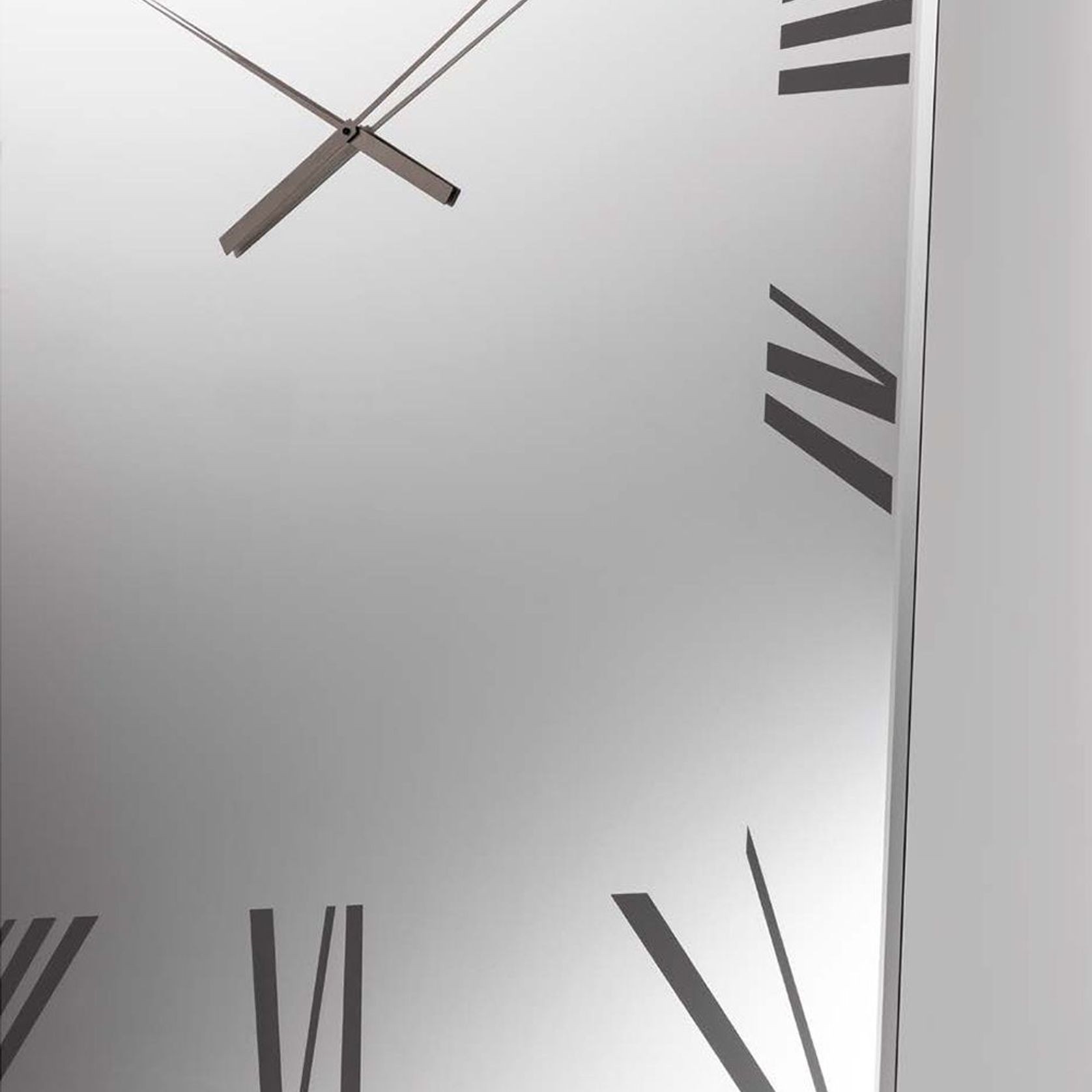 Titanium Rectangle Mirrored Clock gallery detail image