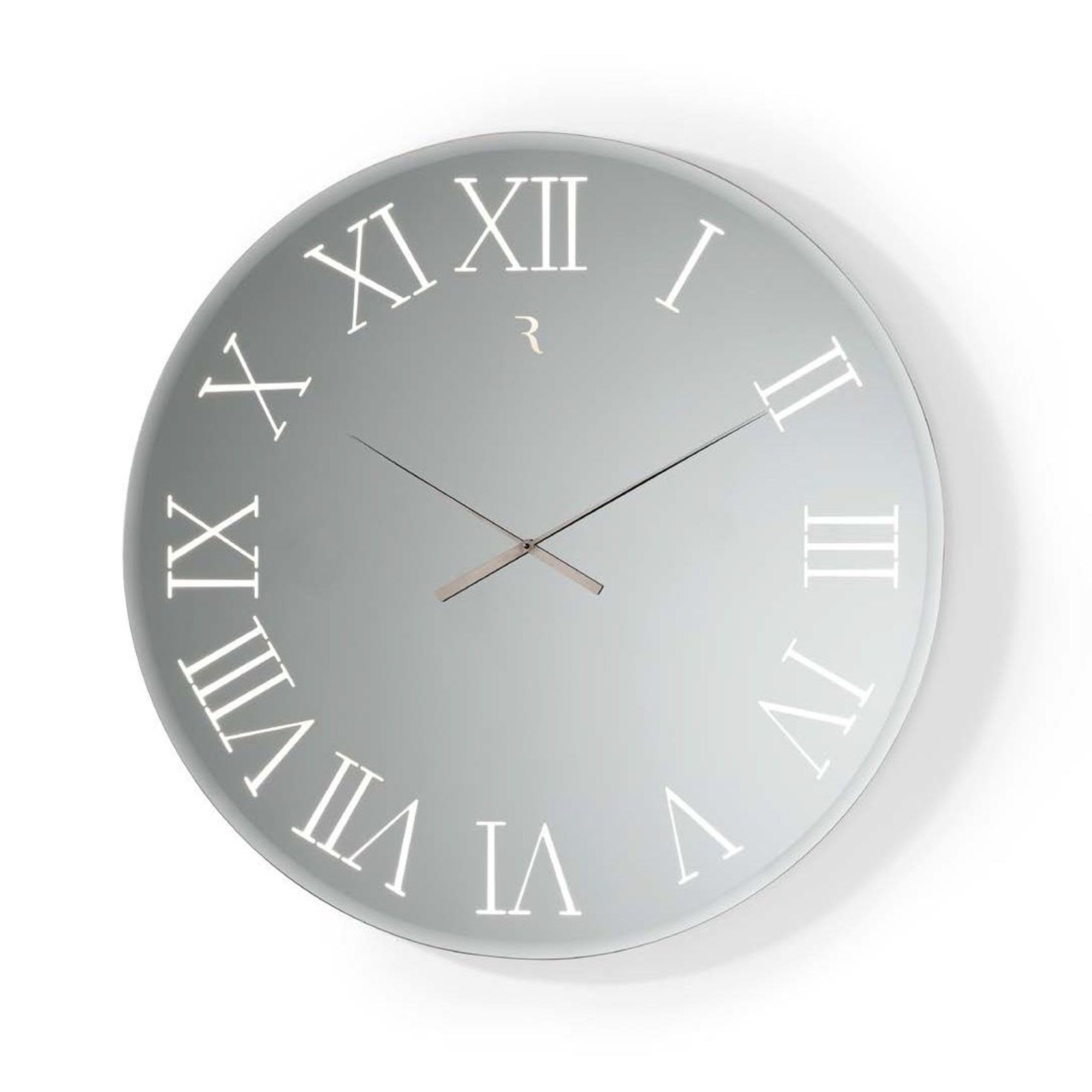 Titanium Round Mirrored Clock gallery detail image