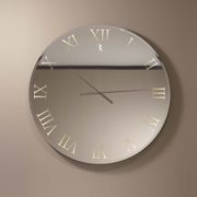 Titanium Round Mirrored Clock gallery detail image