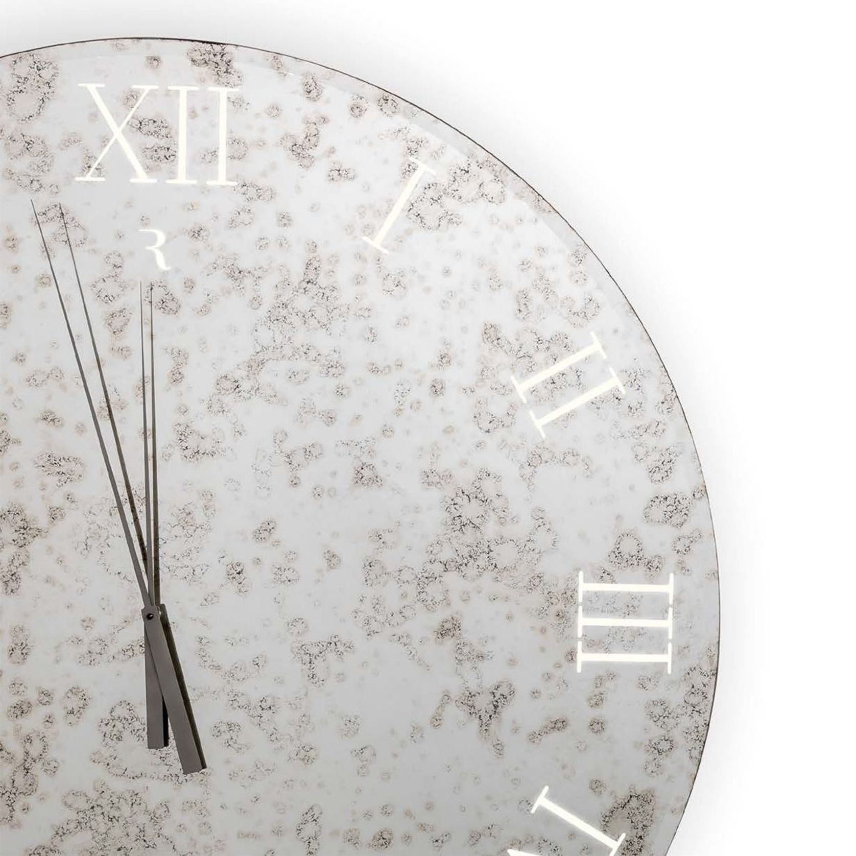 Titanium Round Mirrored Clock gallery detail image