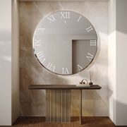 Titanium Round Mirrored Clock gallery detail image