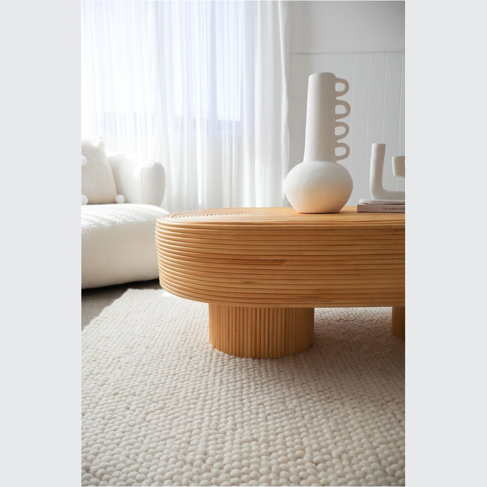 Ribbed Rattan Coffee Table gallery detail image