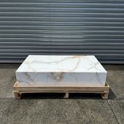 Block Coffee Table/Gold Calacatta-Large | Natural Stone Co. gallery detail image