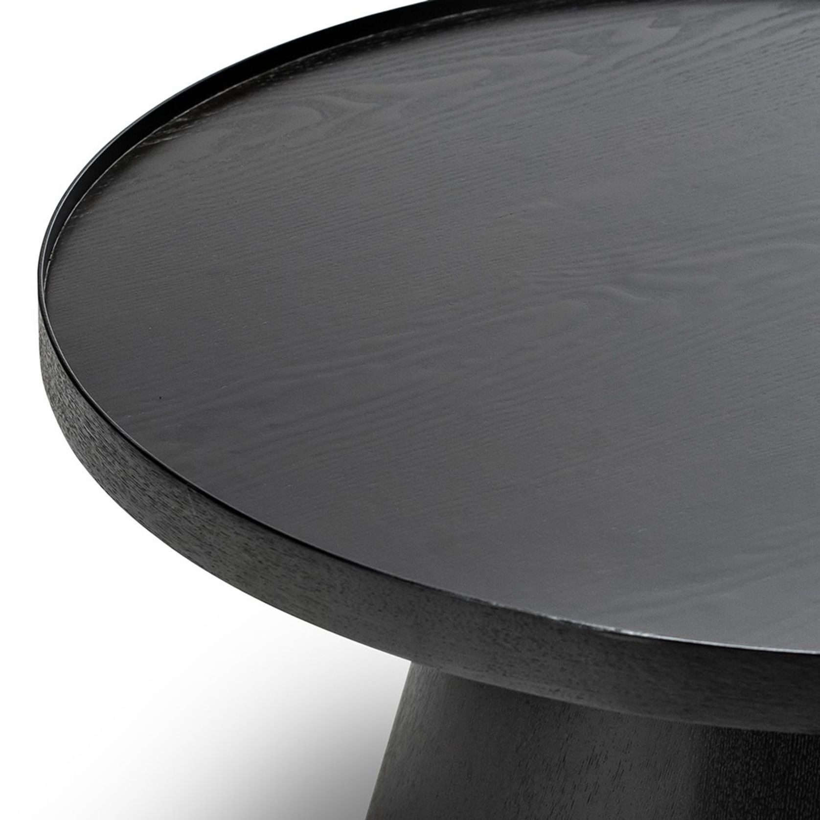 Adan Round Tray Coffee Table | Black Oak gallery detail image