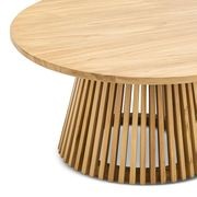 Pedie 80cm Round Slat Coffee Table | Natural Teak gallery detail image