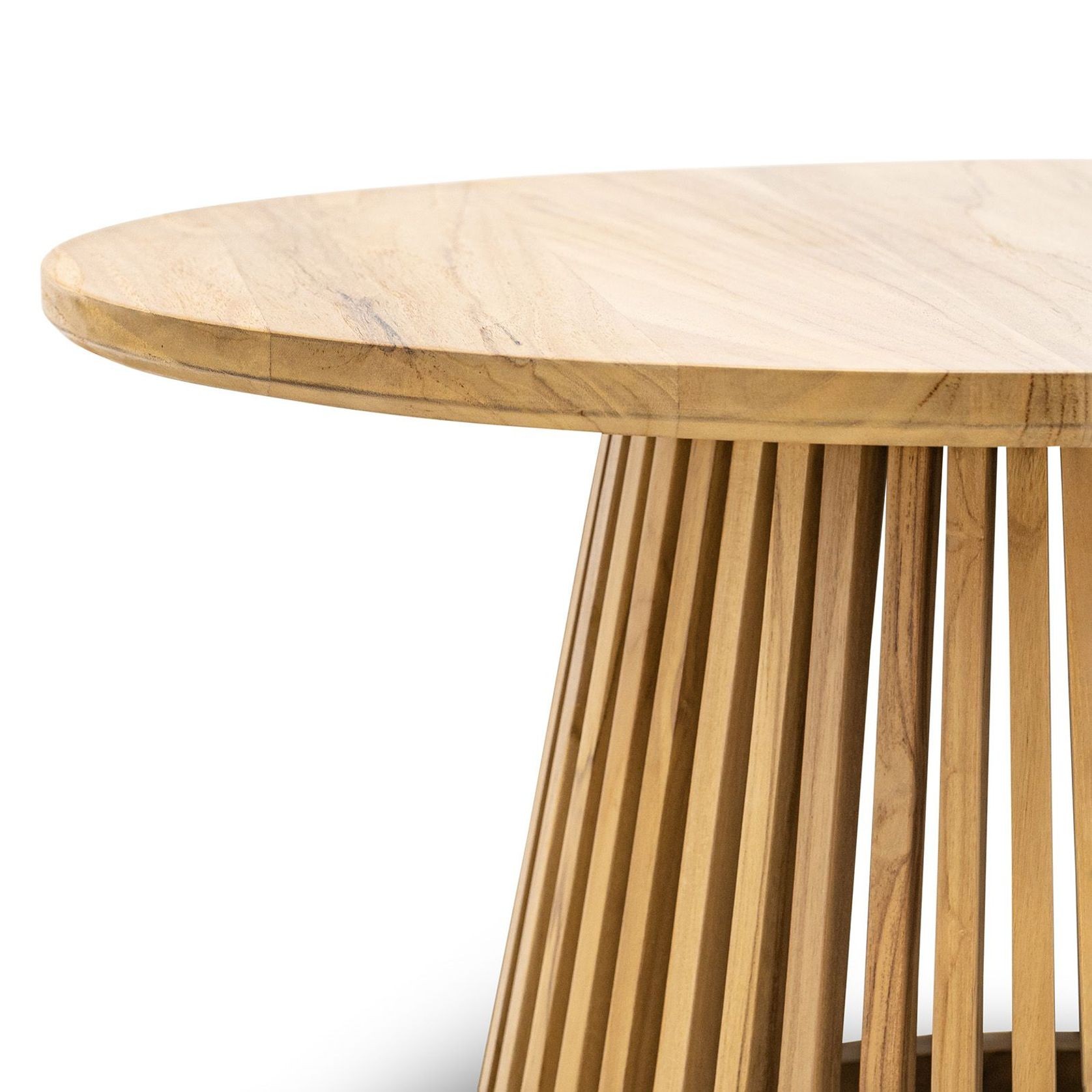 Pedie 80cm Round Slat Coffee Table | Natural Teak gallery detail image