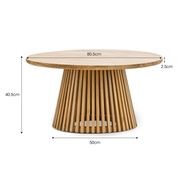 Pedie 80cm Round Slat Coffee Table | Natural Teak gallery detail image