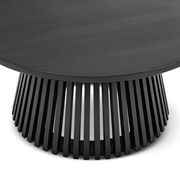 Pedie 80cm Round Slat Coffee Table | Black Teak gallery detail image