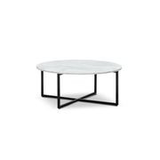Ellie Marble Round Coffee Table | White & Black gallery detail image