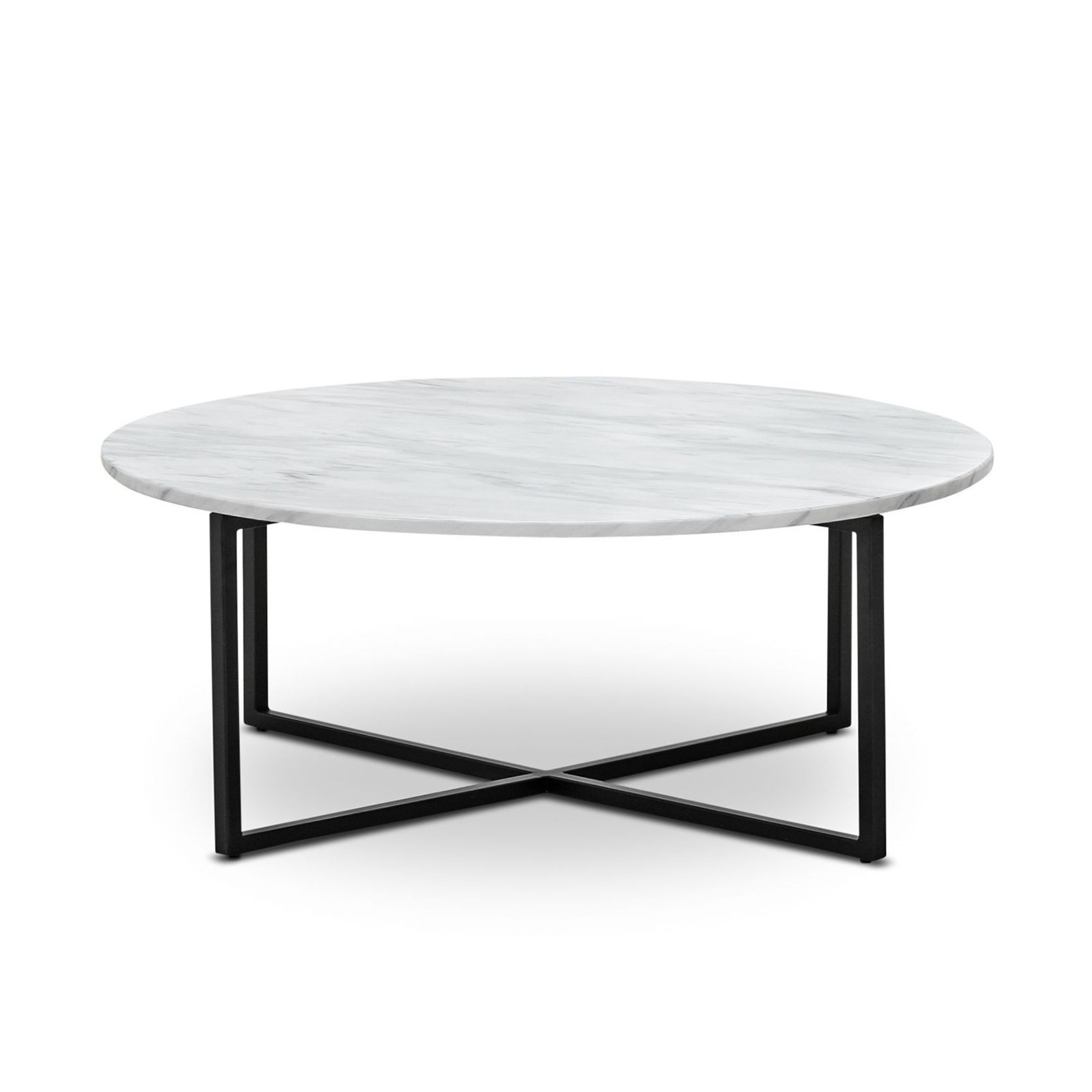 Ellie Marble Round Coffee Table | White & Black gallery detail image