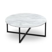 Ellie Marble Round Coffee Table | White & Black gallery detail image
