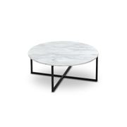 Ellie Marble Round Coffee Table | White & Black gallery detail image