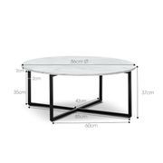 Ellie Marble Round Coffee Table | White & Black gallery detail image