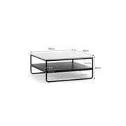 Estoria White Marble Square Shelf Coffee Table | Black gallery detail image