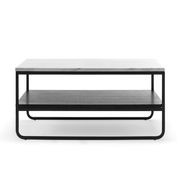 Estoria White Marble Square Shelf Coffee Table | Black gallery detail image