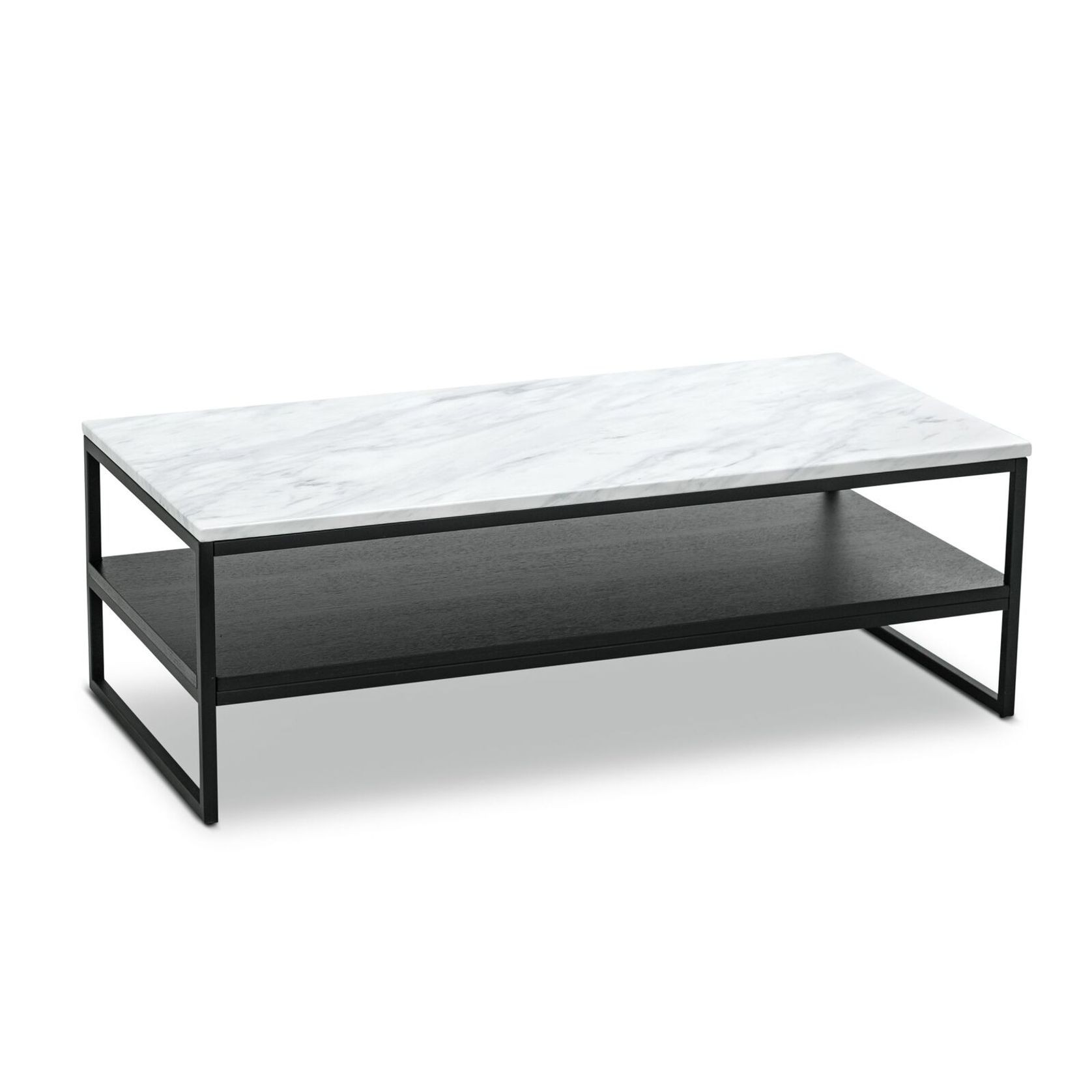 Ebonie White Marble Rectangular Coffee Table | Black gallery detail image