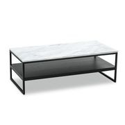 Ebonie White Marble Rectangular Coffee Table | Black gallery detail image