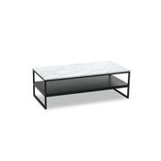 Ebonie White Marble Rectangular Coffee Table | Black gallery detail image