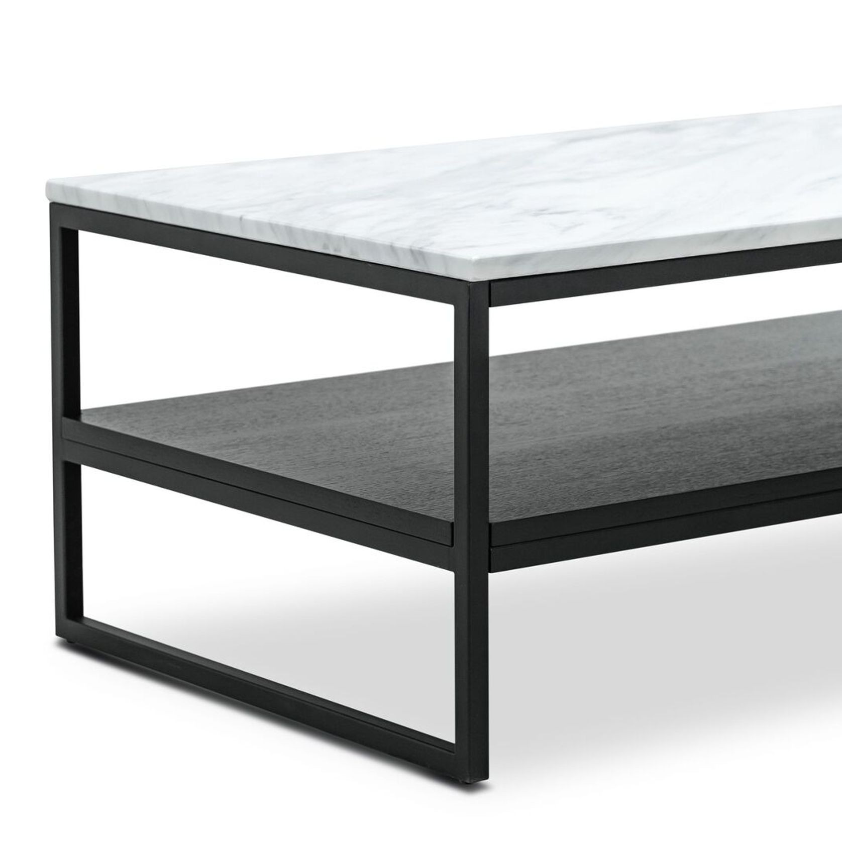 Ebonie White Marble Rectangular Coffee Table | Black gallery detail image
