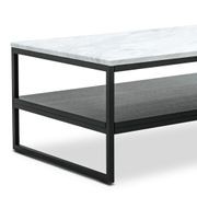 Ebonie White Marble Rectangular Coffee Table | Black gallery detail image