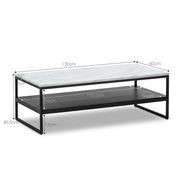 Ebonie White Marble Rectangular Coffee Table | Black gallery detail image