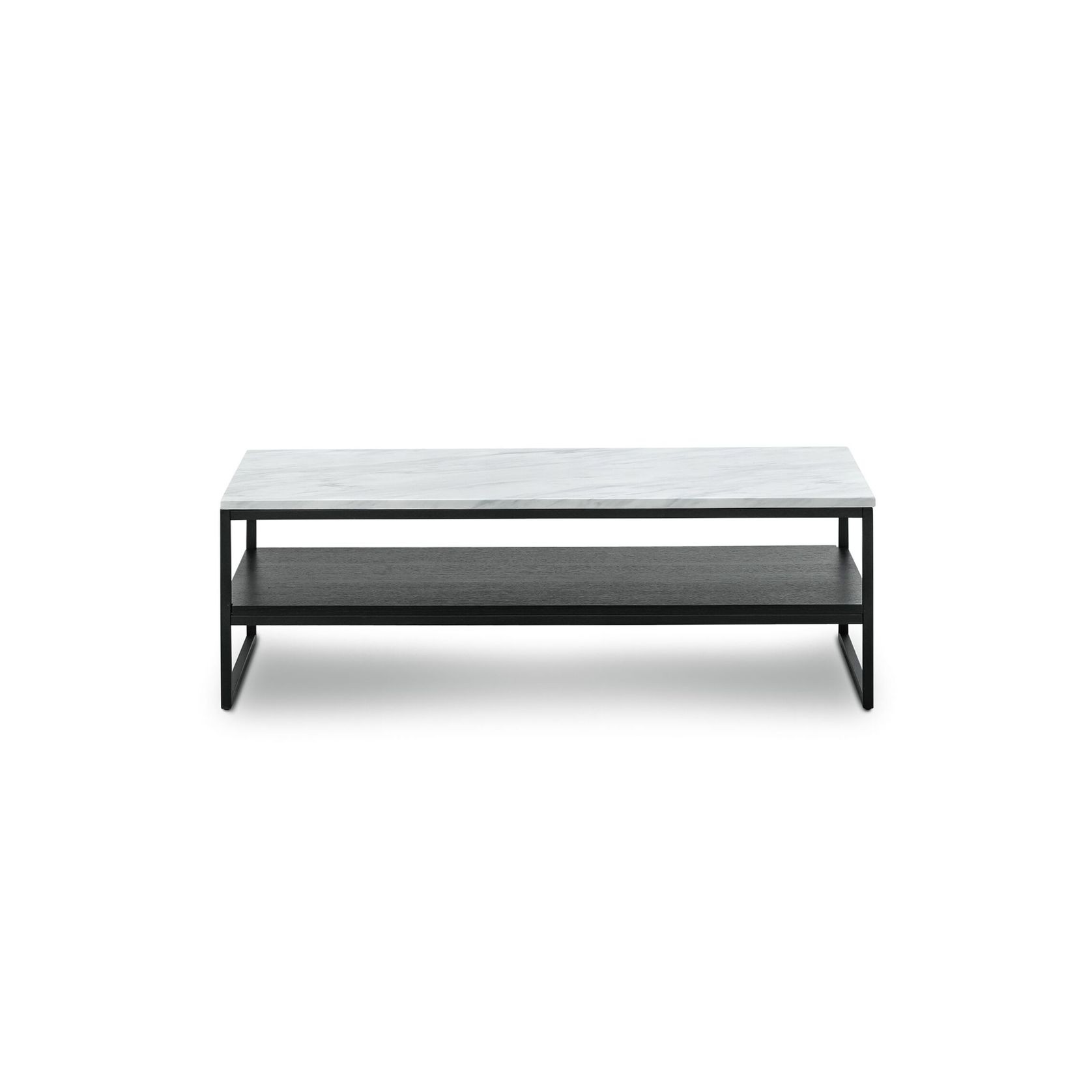 Ebonie White Marble Rectangular Coffee Table | Black gallery detail image