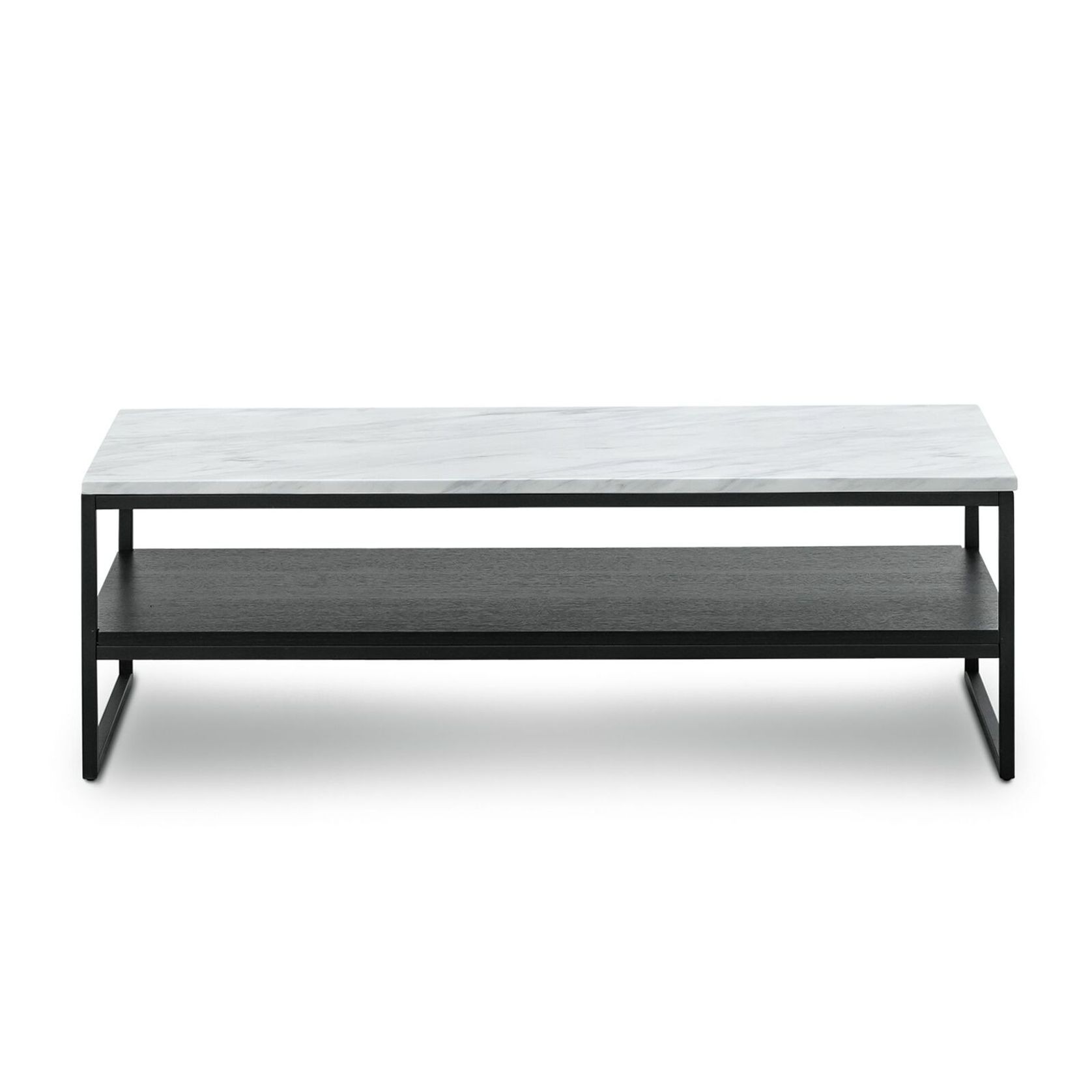 Ebonie White Marble Rectangular Coffee Table | Black gallery detail image