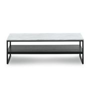 Ebonie White Marble Rectangular Coffee Table | Black gallery detail image