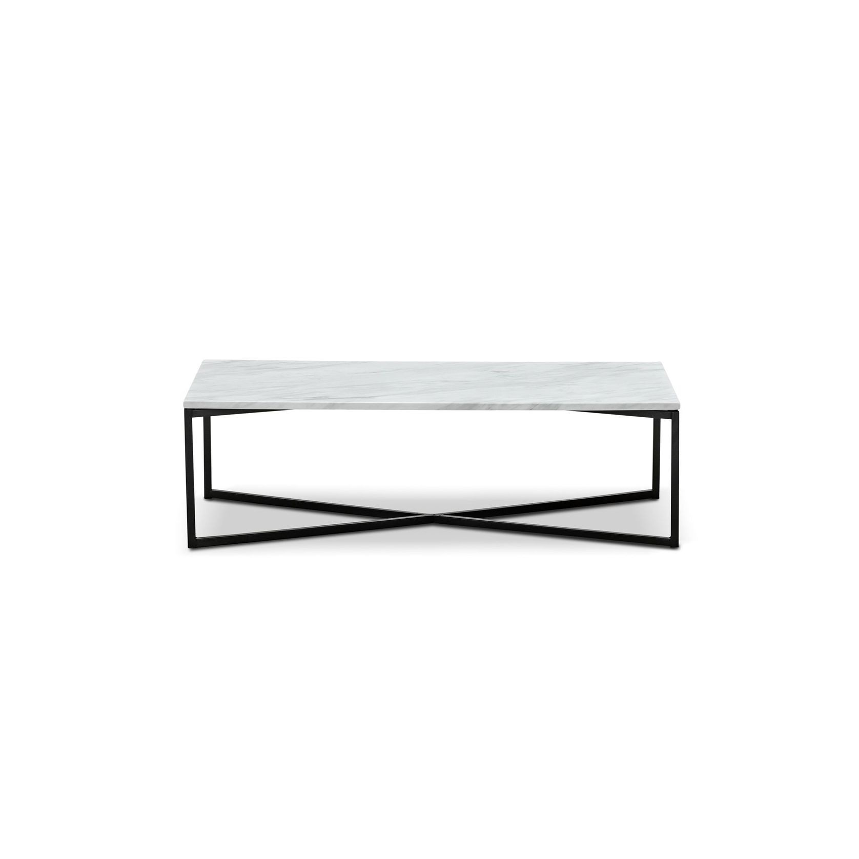 Ellie White Marble Rectangular Coffee Table | Black gallery detail image