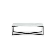 Ellie White Marble Rectangular Coffee Table | Black gallery detail image