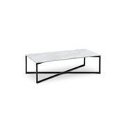 Ellie White Marble Rectangular Coffee Table | Black gallery detail image
